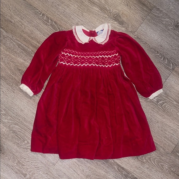 Carriage Boutique Red and White Dress velvet holidays Christmas size 4t - Picture 1 of 6